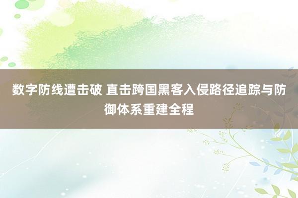 数字防线遭击破 直击跨国黑客入侵路径追踪与防御体系重建全程